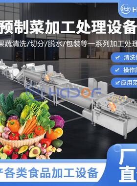 大型果蔬深设工流水线 商洗用食材加气泡清风干机 蔬菜净菜ZJF加