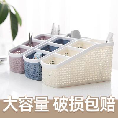 Rattan-style cosmetic storage box, vanity makeup box with co