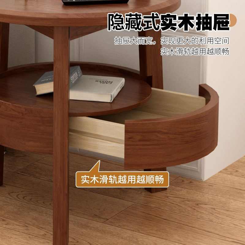 沙发边几实木小桌子客厅小茶几圆桌床头桌边桌边柜阳台小茶桌