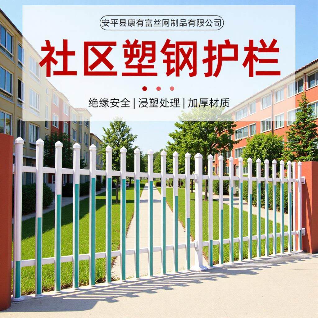 pvc变压器护栏庭院栏杆幼儿园社区围墙隔离栏现货厂区塑钢栅栏