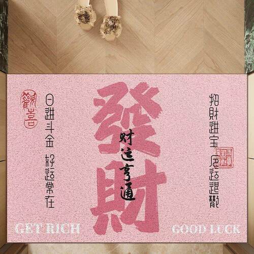 喜庆的文字财富温暖的家线圈入口门垫入口除尘脚垫可切入门地垫不