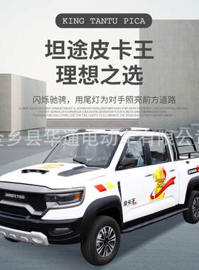 电动皮卡四轮车双排右舵左舵金乡家用新能源代步坦途油电两用小拉