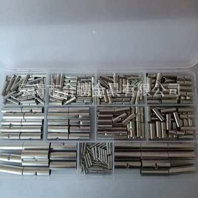 货源 300pcs盒装裸端冷压端子中接管组合 对接连接器接线端子