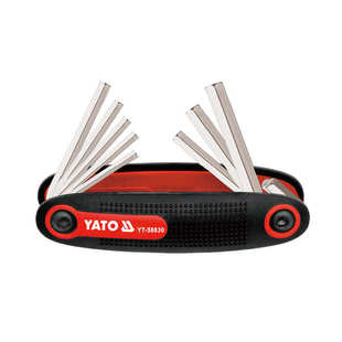 平头头内六角扳手套装 58830 8件套S2钢公制折叠式 易尔拓YATO