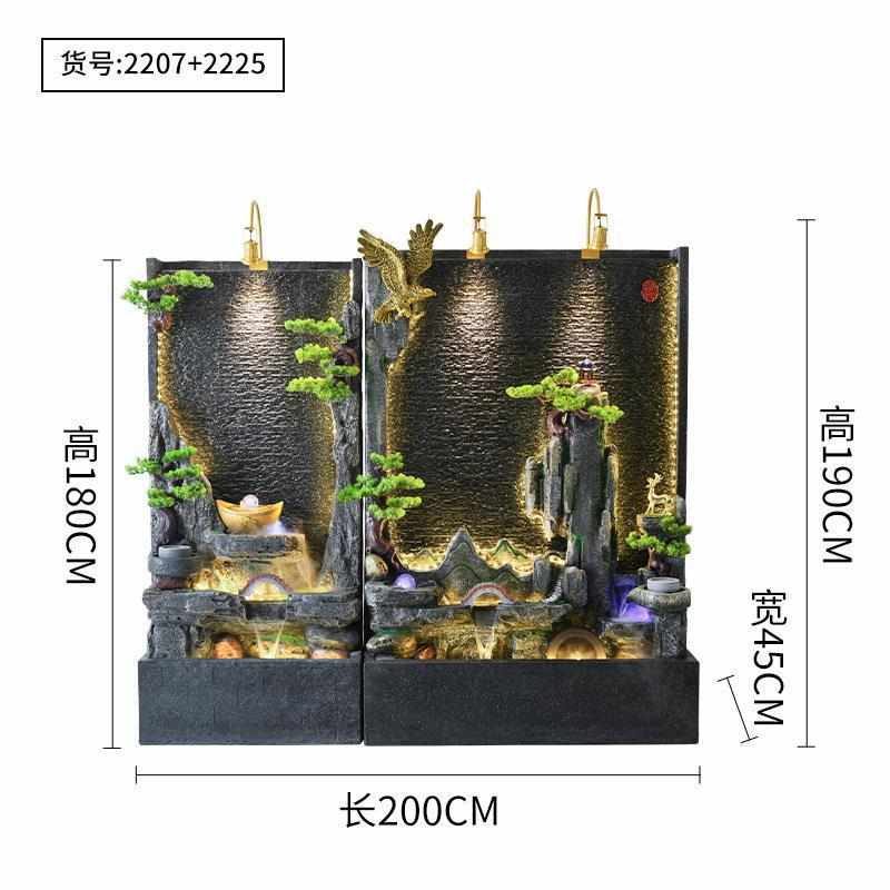 循环水背景鱼池墙水幕喷泉玄关假山屏风庭院观流水摆件水景办公室