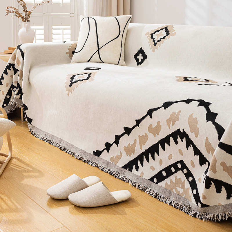 四季通用高级感沙发巾美式复古全盖全包沙发套罩防猫抓沙发垫毯子