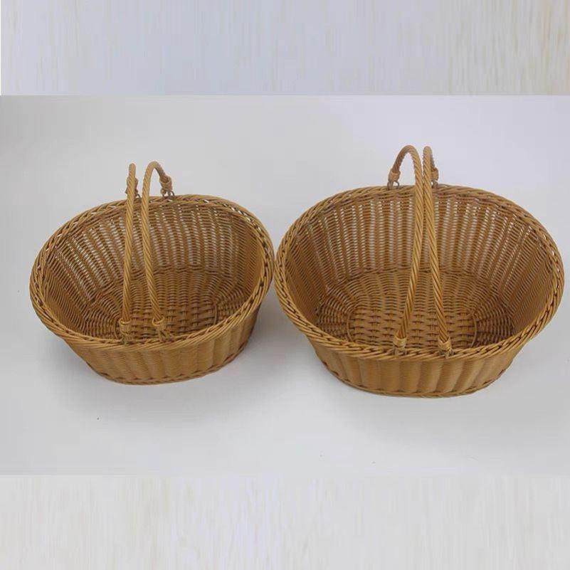 手提篮超市购物篮仿藤编户外大号野餐手提篮家用买菜篮清洁工具篮,收纳整理,其他收纳篮,淘宝优惠券,粉丝福利购,淘宝优惠卷