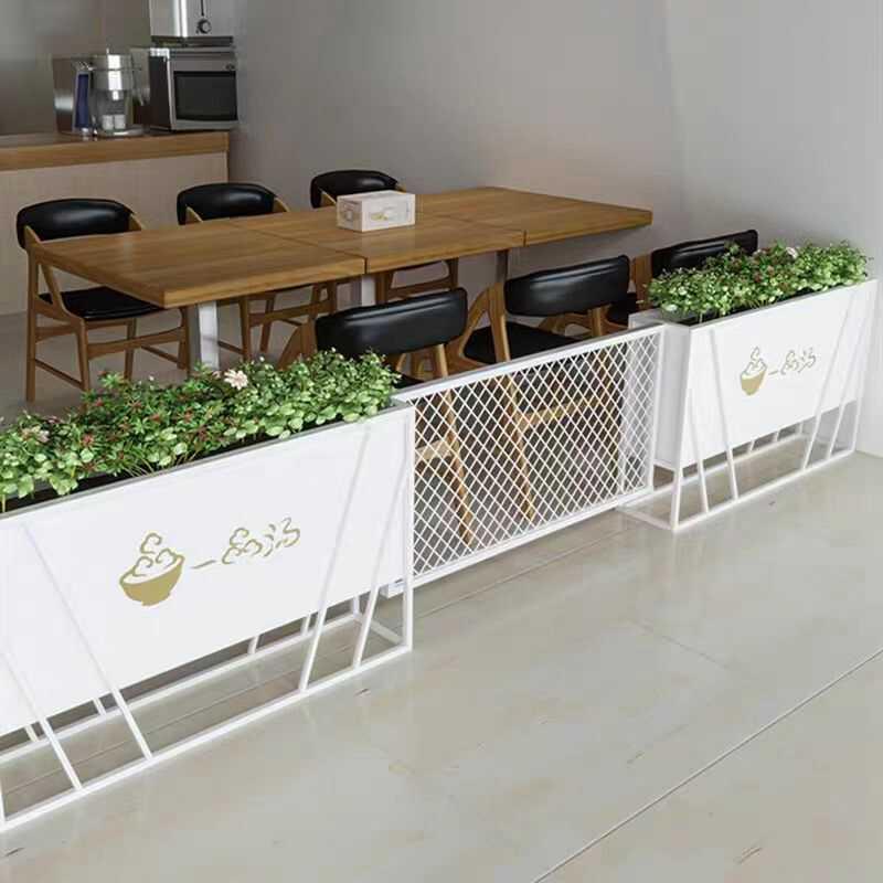 户外不锈钢铁艺花箱奶茶店花坛隔断组合餐厅户外网格花架围栏花槽