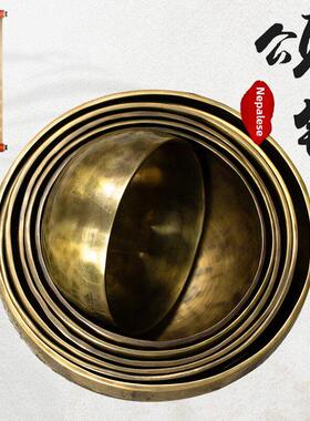 音钵尼泊尔手工佛音碗定制雕刻铜磬法海钵喜马拉雅颂钵七音调套钵