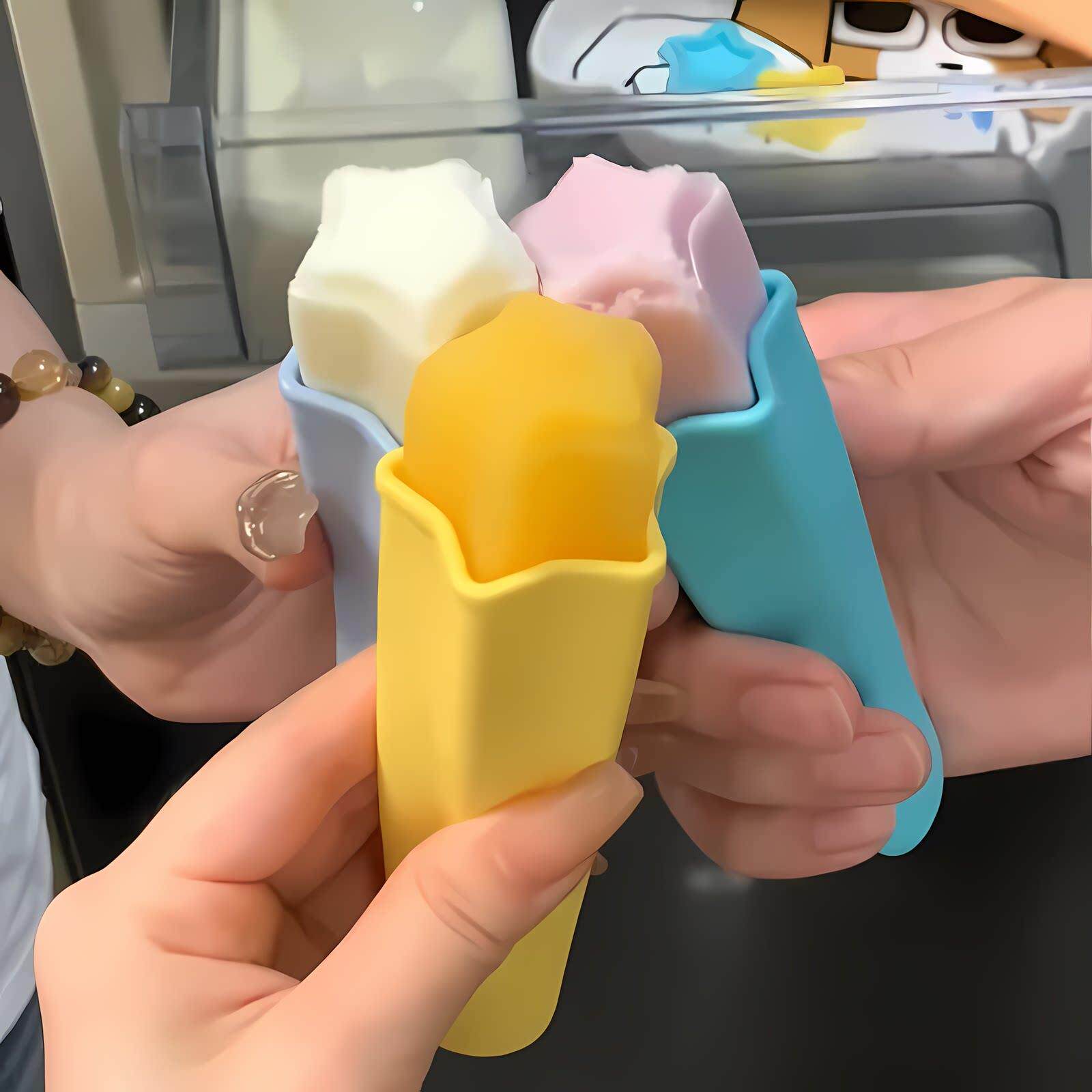 想吃什么 么雪糕自己做～星星雪糕模具食品软矽胶自制冰棒冻冰块