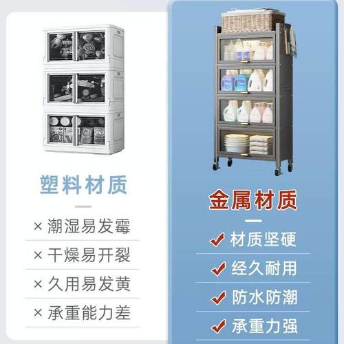 厨房防尘纳柜多功能微波炉物收架物家用餐边柜落地多层储锅009具