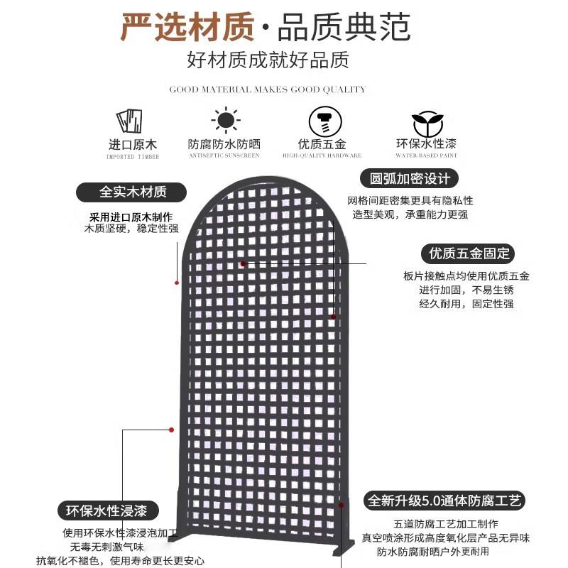 防腐木网格花围园栏白色20220901栅栏户实外爬装藤架木篱笆隔断庭