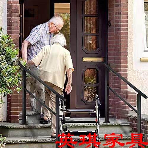 厂家铁艺扶手户外台阶楼梯门廊室外家用爬梯水泥安全木梯安全防滑