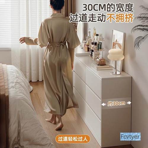百洛极窄边置物现代床尾梳妆台超薄3一体收纳斗简D100HD10约柜卧