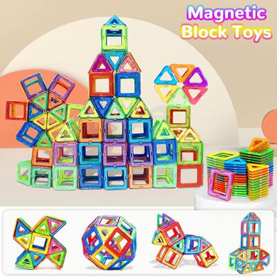 Magnetic Building Blocks DIY Magnets Toys medium size STEM T