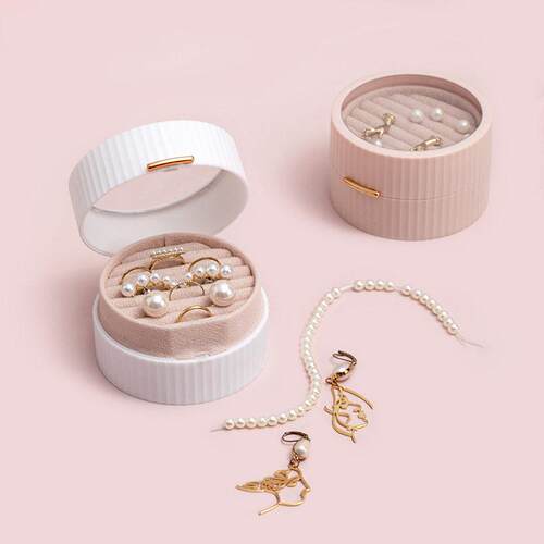 Japanese-style round jewelry box for earrings, bracelets, ne