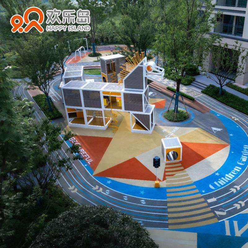 马造型滑梯箱子盒子木屋平台攀爬儿童主题乐园小区公园游乐设备