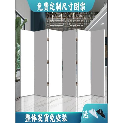 屏风隔断墙客厅现代办公室工厂车间酒店折叠移动挡板纯色滑轮折屏