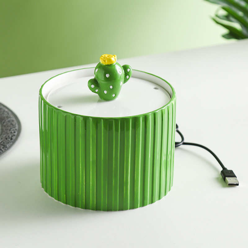 猫咪陶瓷饮水机自动循环流动喝水不湿嘴宠物饮水器过滤水碗猫用品