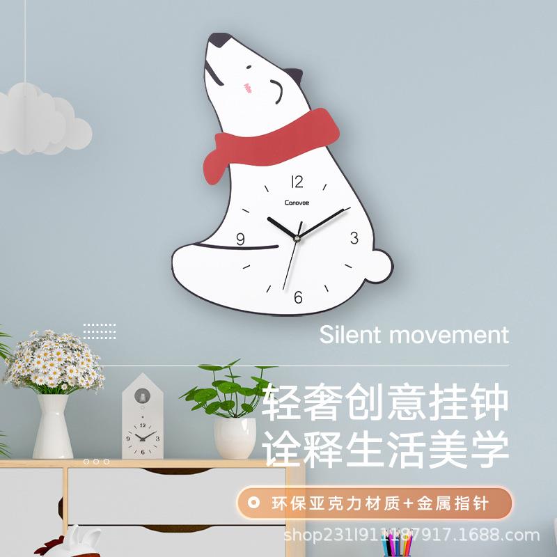 卡通钟表挂钟客厅可爱装饰挂墙家用卧室儿童房时钟个性创意挂表