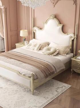 美约式实床主卧双人床别墅奢现代木简公主床家用78861气压轻储物