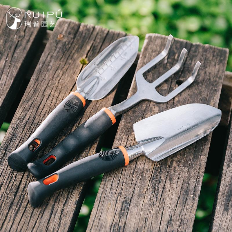 盆栽小铲子种花松土花铲园艺种植多肉工具套装三件套家用养花铁锹