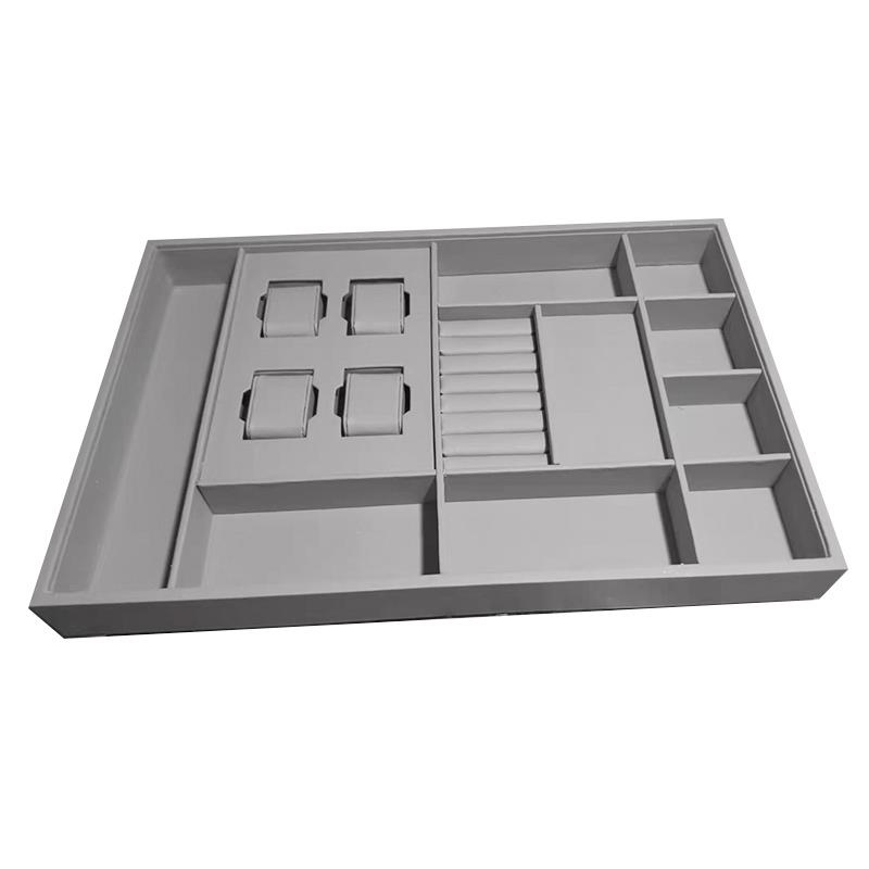 高档环衣帽间高级定制皮革饰盒抽屉式耳首手表饰品收纳盒精品布绒