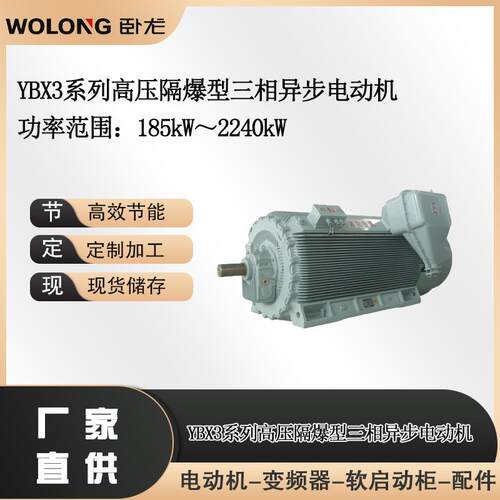 YBX3系列高压隔爆型三相异步电动机功率范围：185W～2240W