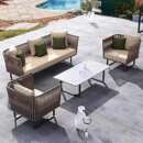 沙发庭院藤编阳台室外茶几民宿商用客厅家具组合防晒意式 极简户外