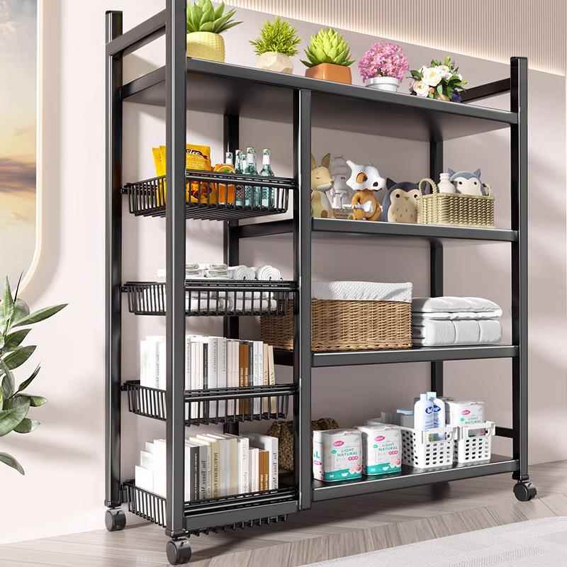 厨房微波炉烤箱可移动多功能置物架家用落地多层水果蔬菜储物架锅