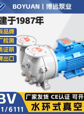 博远泵业2BV5111/6111水环真空泵5.5kW铸铁304耐腐机封负压抽气泵