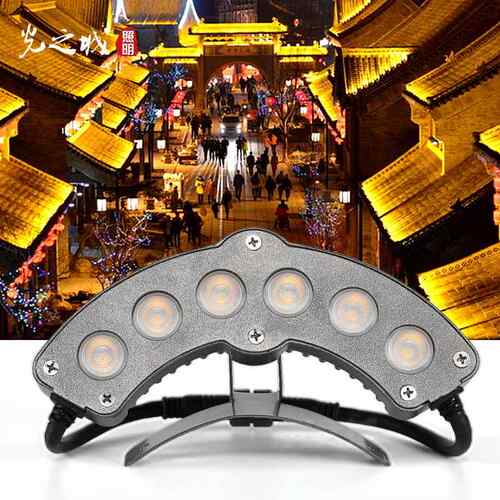 led瓦楞灯户外屋顶古建筑防水月牙亮化工程太阳能瓦片灯厂家