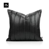 现代简约轻奢软装 样板房北欧黑色肌理皮革抱枕沙发客厅靠垫床靠包