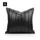 现代简约轻奢软装 样板房北欧黑色肌理皮革抱枕沙发客厅靠垫床靠包