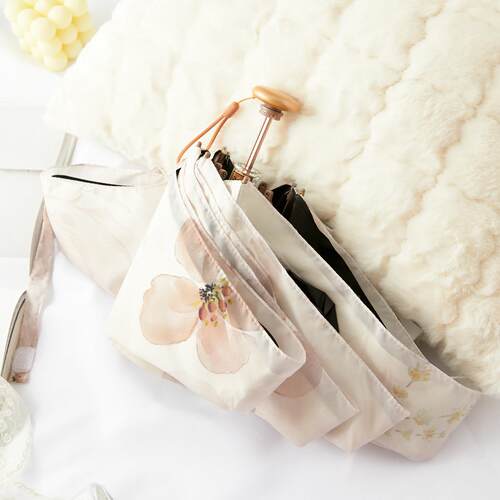 法式迷你轻便遮阳伞女黑胶防晒抗UV双层高颜值蕾丝小巧遮阳伞