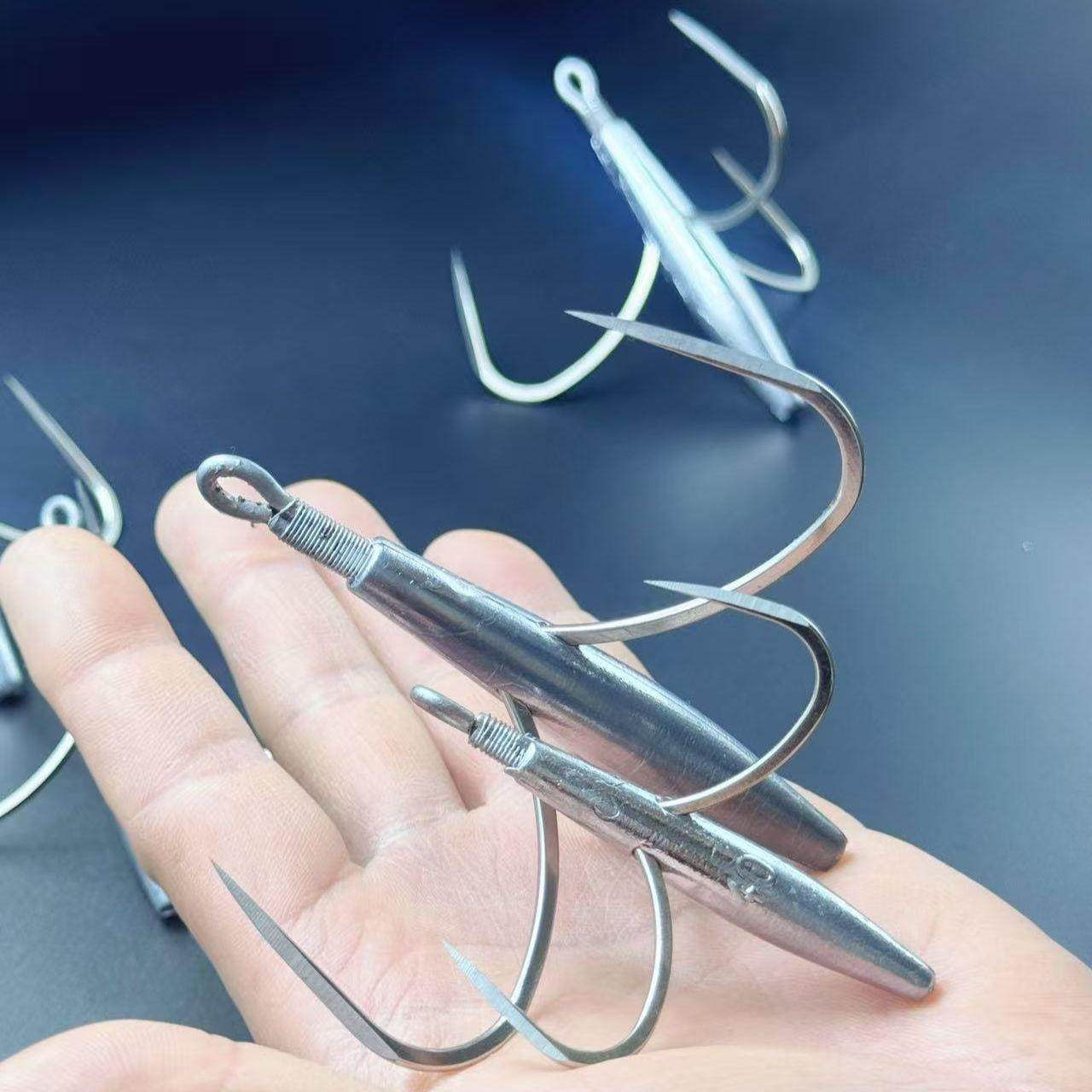 毛鱼专用钩新款防挂倒刺三角钩锚鱼钩专用三锚刀锋三爪爪钩茅钩钩