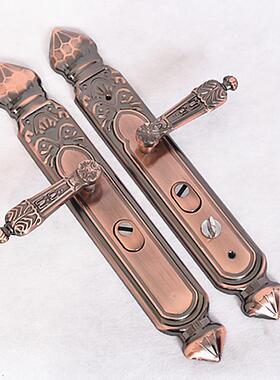 防盗门把手通用型配件大门把手家用室内卧室实心手柄加厚门锁配件