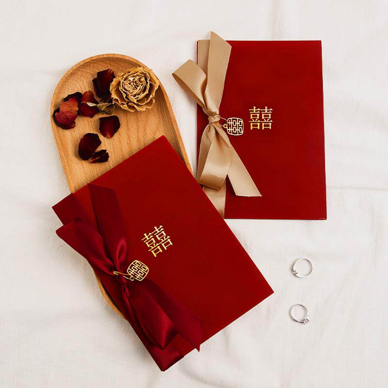 新款证婚人致辞本夹婚礼发言卡结婚誓言本卡稿父母红色致词手卡主