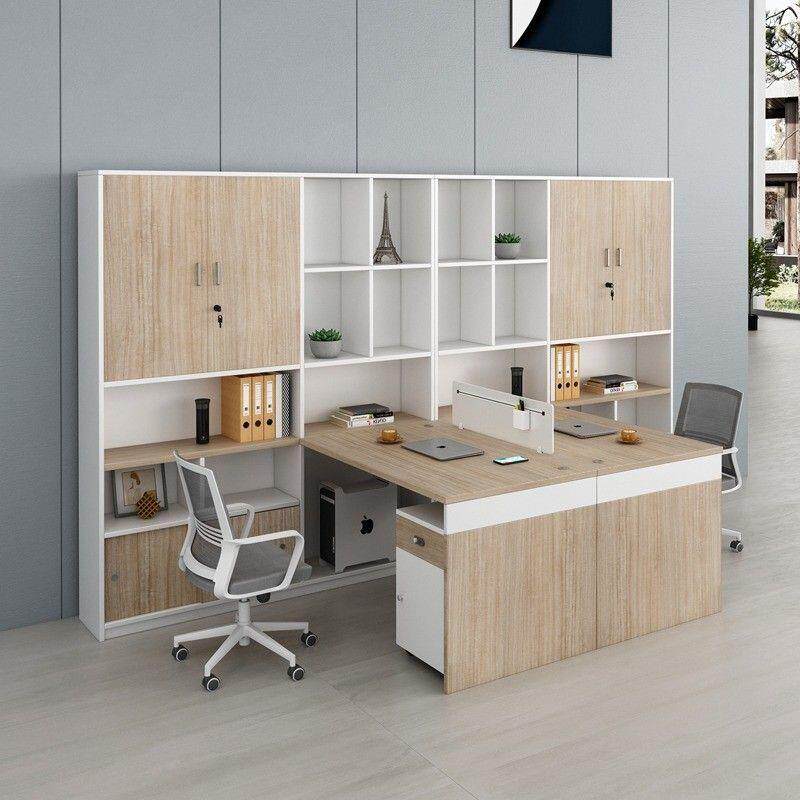 办公桌椅组合卡座办公室2人两双人位工位财务桌子带高柜简约新品