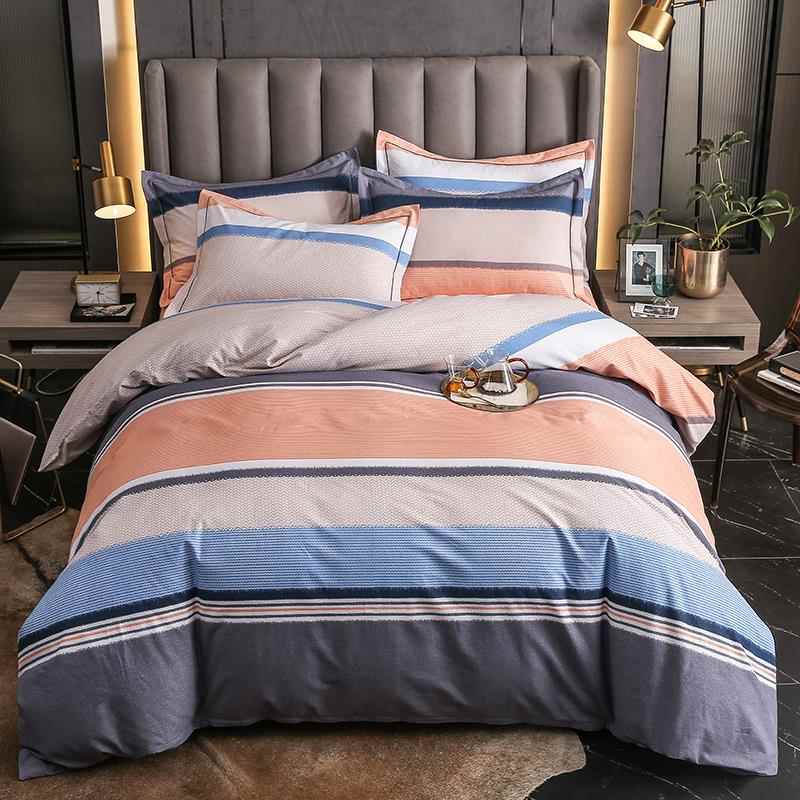 正品全棉加厚磨床毛四纯件套秋冬季10人0棉被套保暖单双简约床上