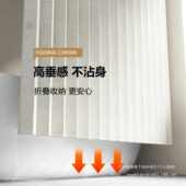浴室折叠浴帘隐形挂帘子干湿分离卫生间隔断套装 免打孔高档防水布