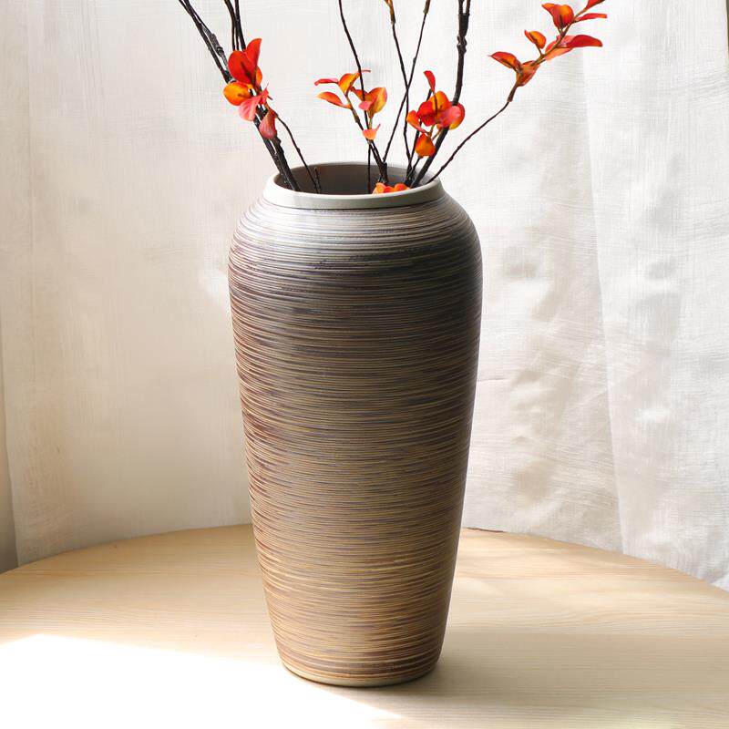 高档Wabi-Sai风格家居花瓶景德镇陶瓷桌b面石花台材客厅装饰品模