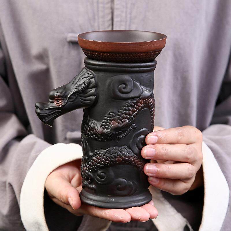 生肖龙茶漏茶滤泡茶过滤网器紫陶茶宠茶玩一体组合茶叶隔茶具配件
