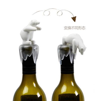 泰国Qualy创意北极熊酒塞瓶塞红酒塞子葡萄酒香槟塞密封塞酒具