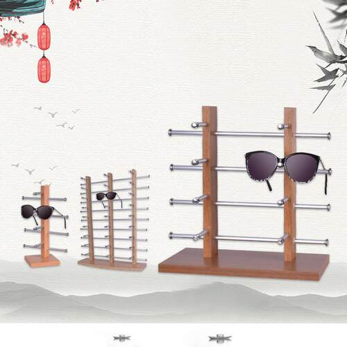 双排式木质眼镜展示架桌面柜台眼睛店收纳架立体太阳镜陈列货架
