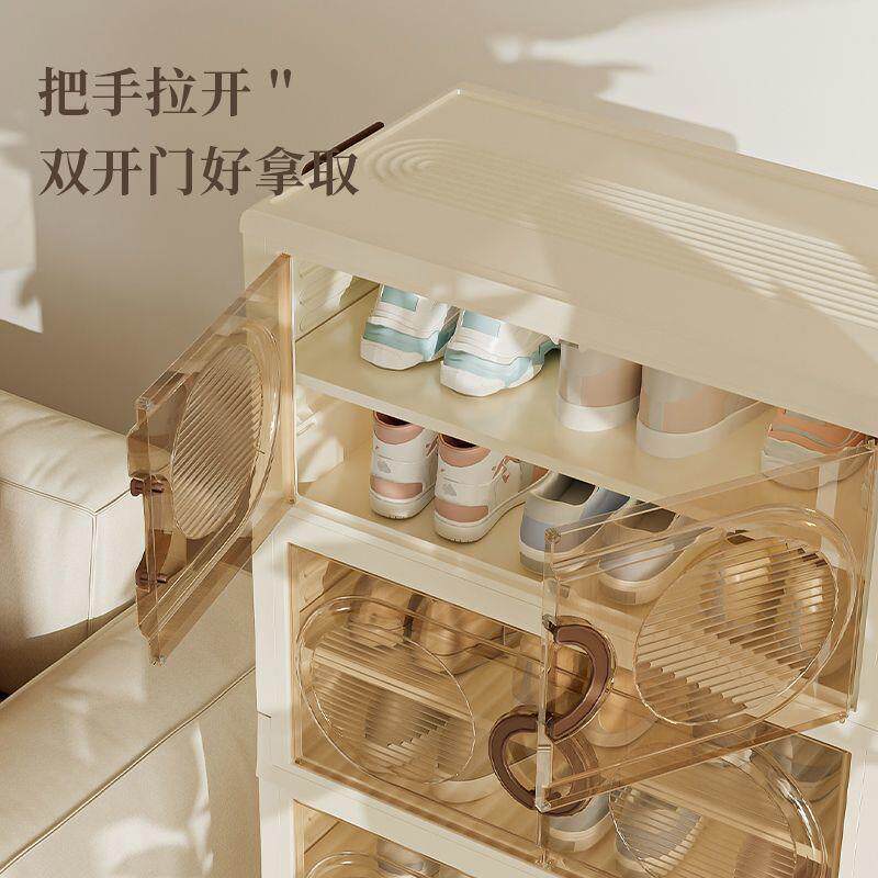 鞋家用装多见详情层鞋柜盒透明收纳免安收塑料纳门口防尘大容量玄