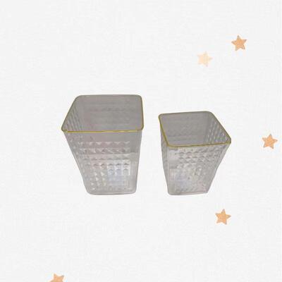 Square Pencil Holder Transparent Children's Student Desk Org
