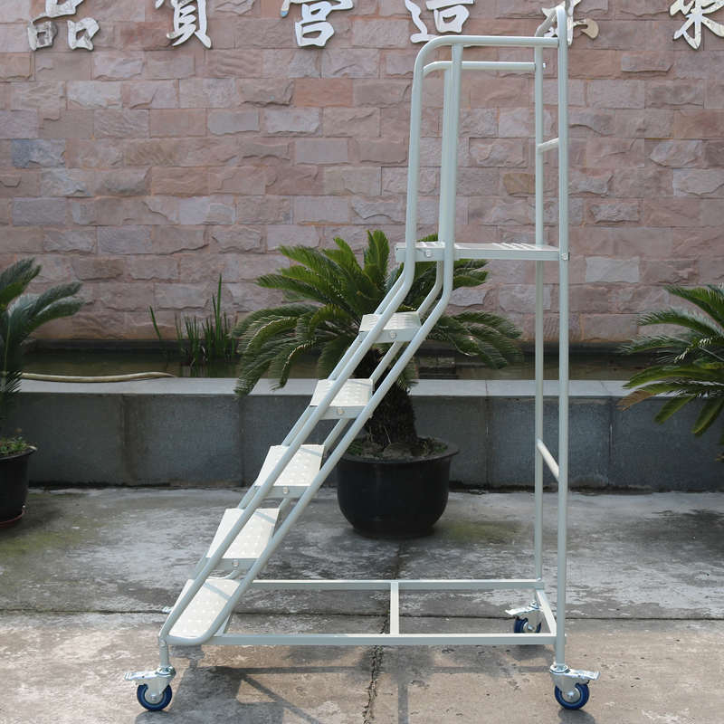兢木新款移动登高梯超市仓库平台车仓储货架取货梯子家用1米灰色
