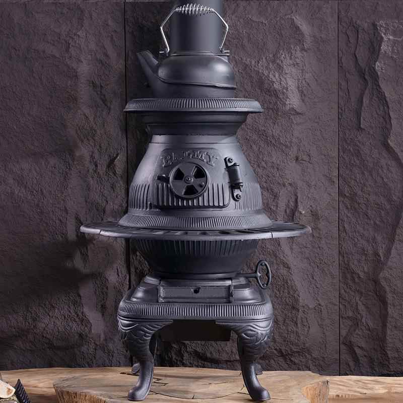 FS801A加厚铸铁真火燃木家用户外壁炉烧煤烧柴别墅取暖器