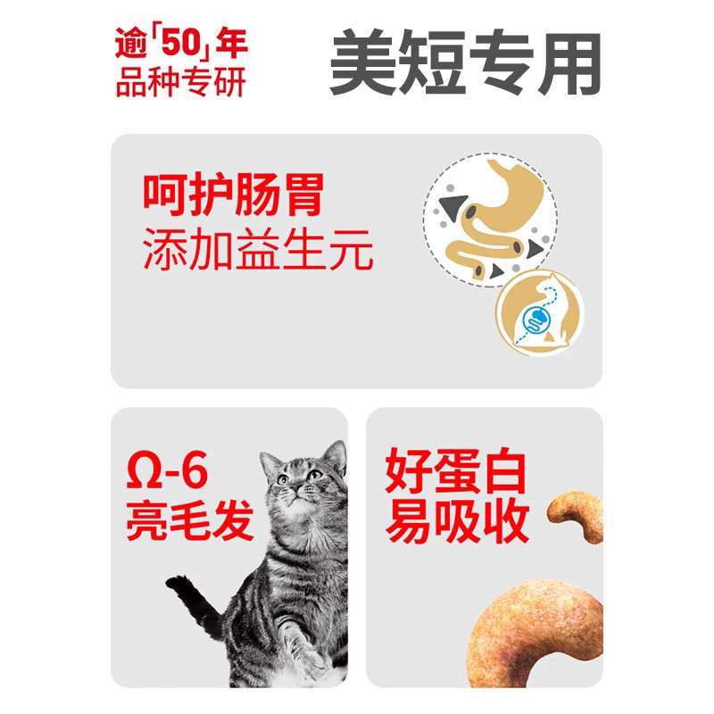 皇家猫粮美短成猫粮ASA31虎斑起司专用全价主粮美毛呵护肠道2KG